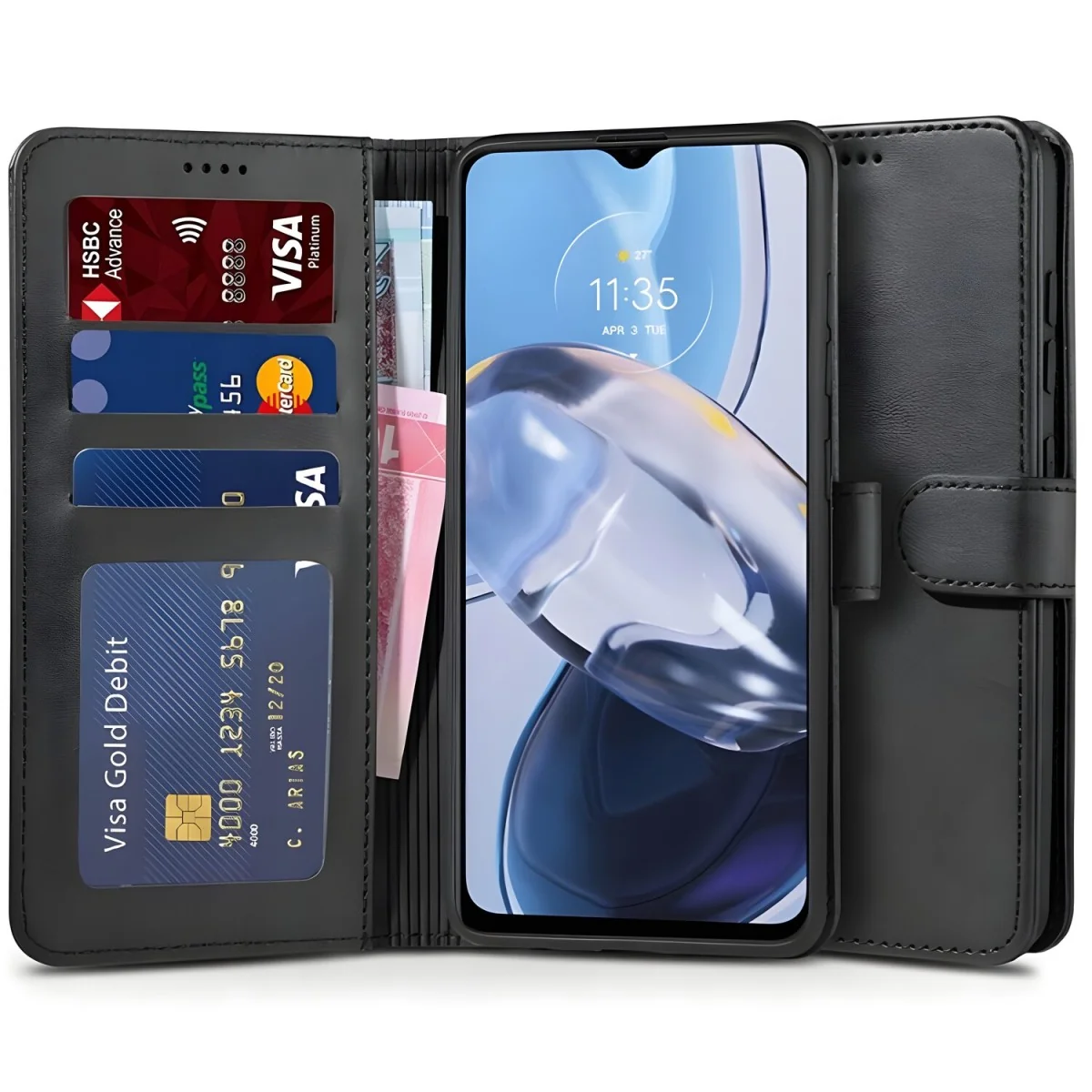 Tech-Protect Wallet knižkové puzdro na Motorola Moto E22 / E22i čierne