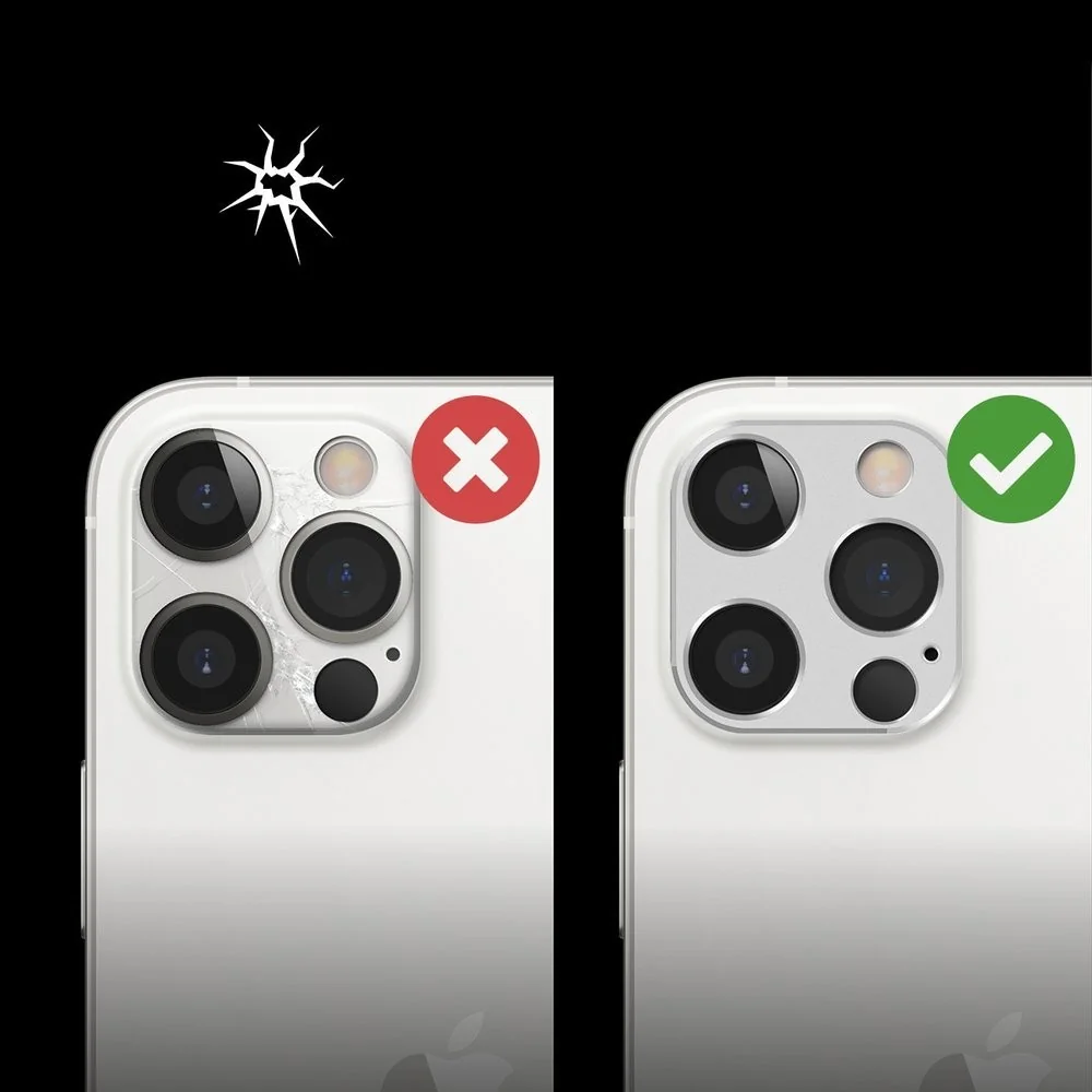 Super odolný chránič zadnej kamery pre iPhone 12 Pro Ma Sivá, SKU 14711