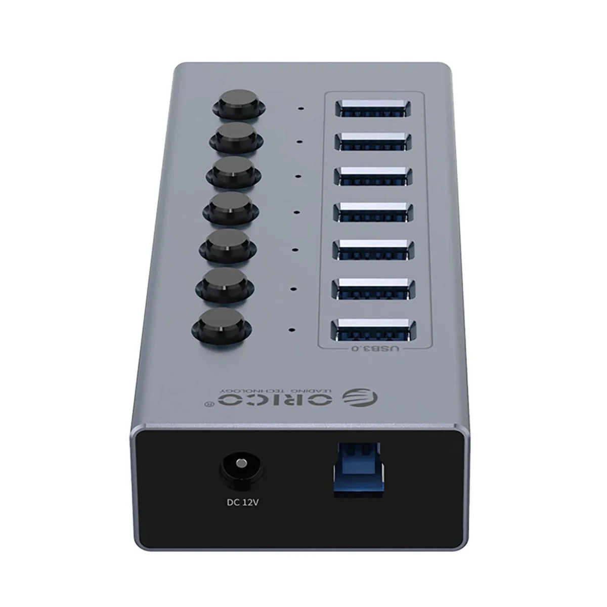 Orico BT2U3 Switch HUB adaptér 7x USB 3.0, šedý