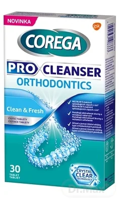COREGA PRO CLEANSER ORTHODONTICS 1x30 ks, čistiace tablety pre ortodontické pomôcky