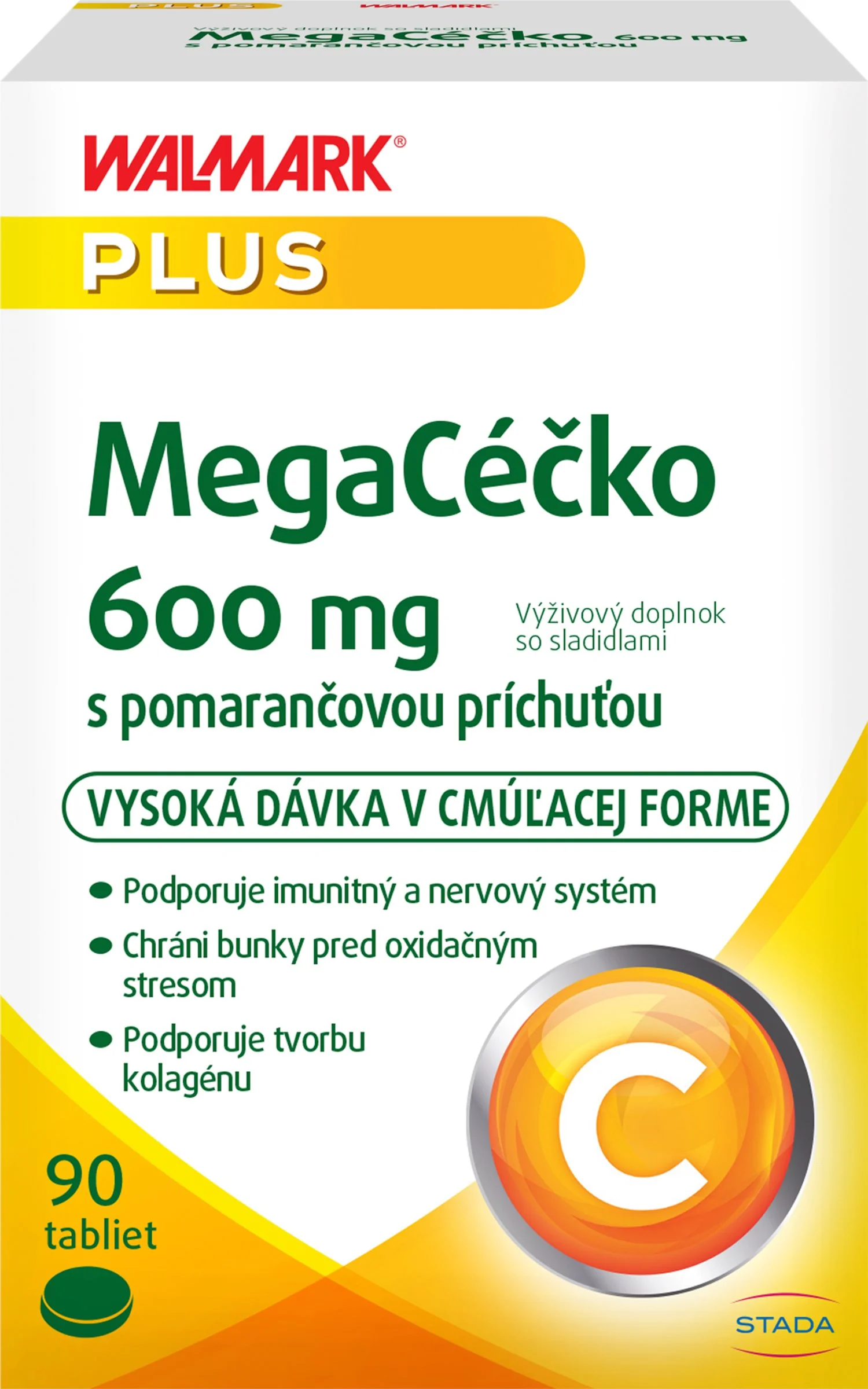 WALMARK Megacéčko 600 mg pomaranč 1×90 tbl, výživový doplnok