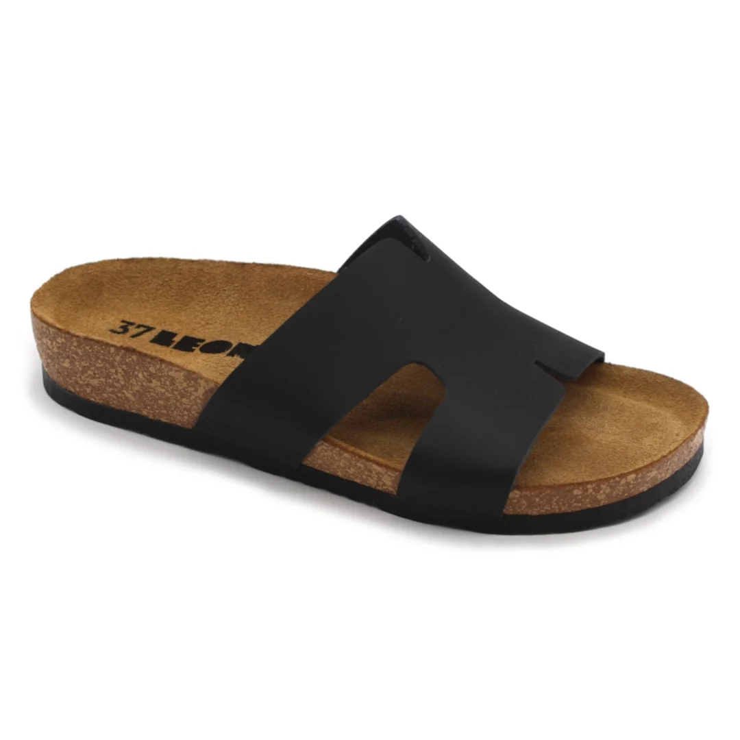 4054 Dámska zdravotná korková obuv s prackou 38 - 24,5cm, čierna, 2,0 cm