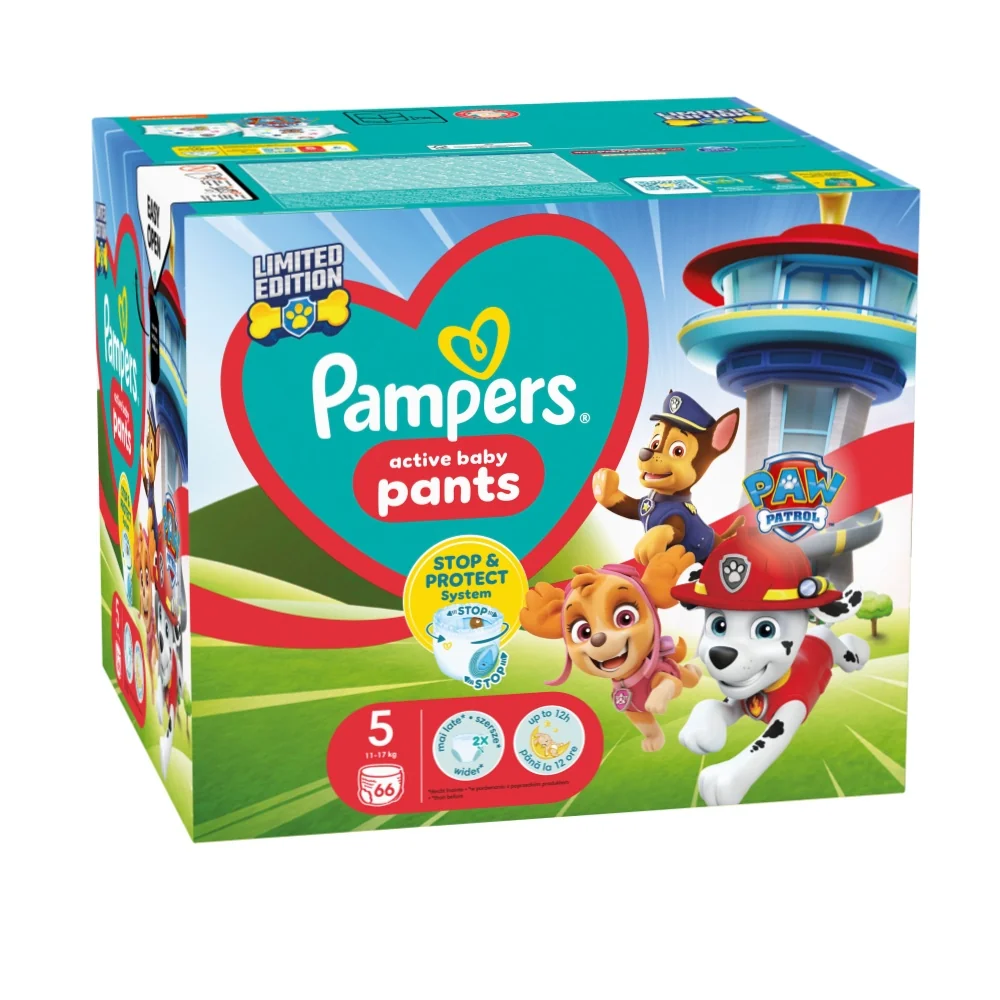 Pampers Pants Paw patrol S5 66ks (11-17kg) 1×66 ks, plienky
