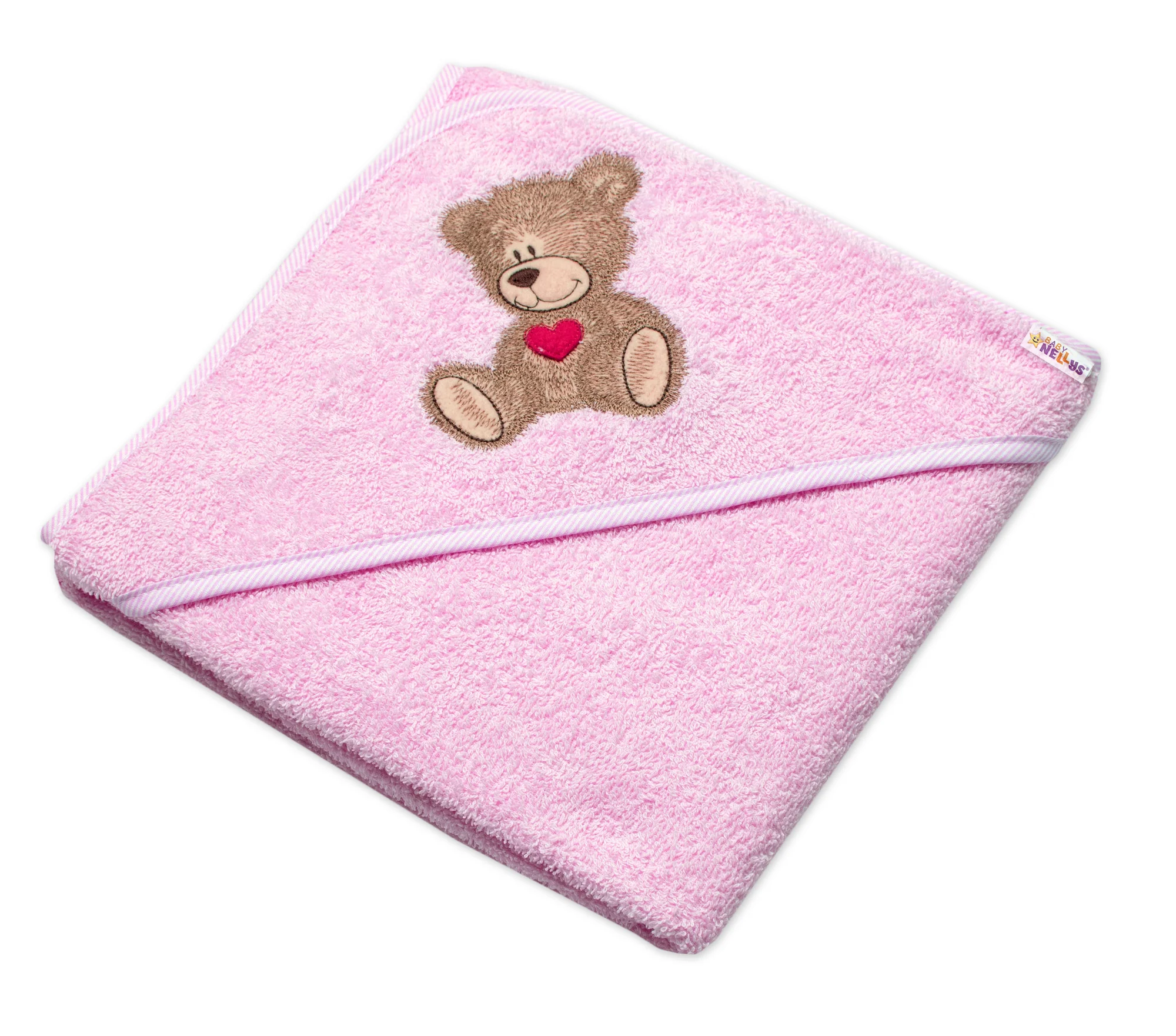 Froté osuška s kapucňou,80x80cm Sweet dreams by TEDDY - ružová