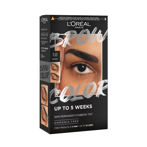 L'Oréal Paris Brow Color 1.0 Black semi-permanentná farba na obočie 1×1 ks, farba na obočie