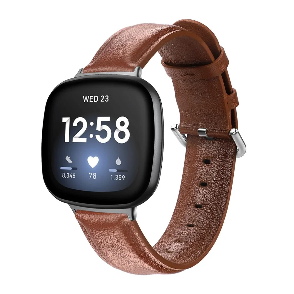 BStrap Leather Lux remienok na Fitbit Versa 3 brown