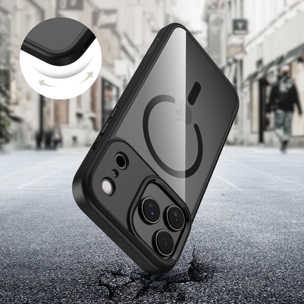 Tech-Protect MagMat MagSafe kryt na iPhone 17 Pro Max, čierny/priesvitný ný