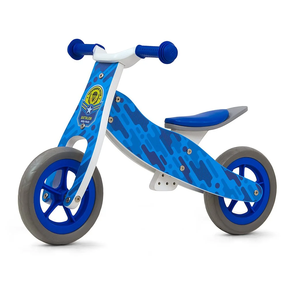 Detské multifunkčné odrážadlo 2v1 Milly Mally Cool Blue Army ,
