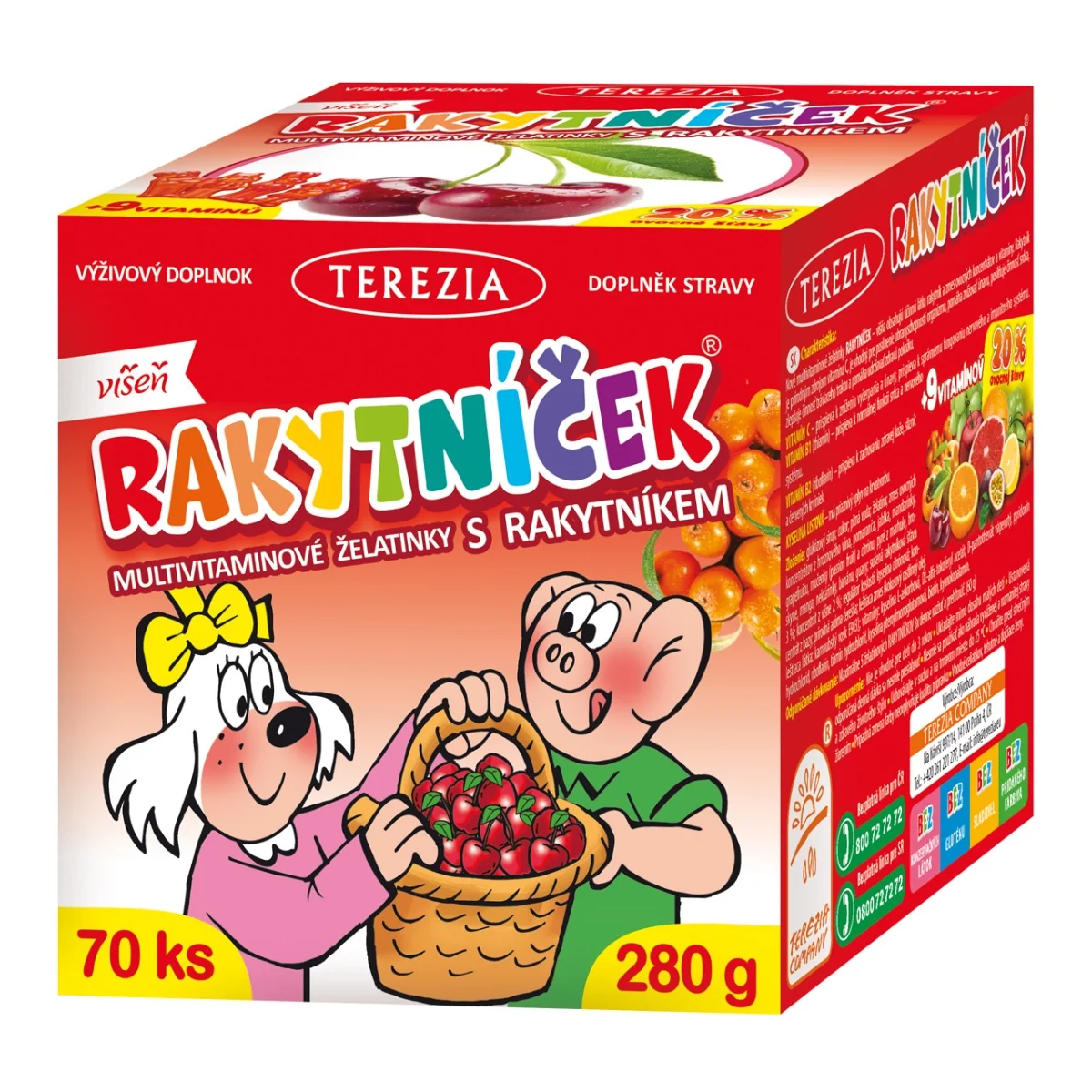 TEREZIA RAKYTNÍČEK multivit.želatínky s rakytníkom 1×70 ks, výživový doplnok
