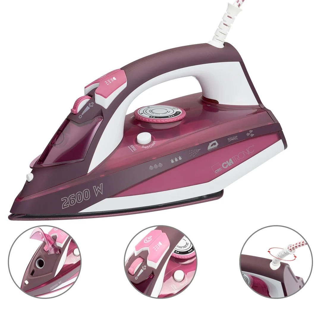 Clatronic DB 3705 naparovacia žehlička, keramická plocha, 2800 W
