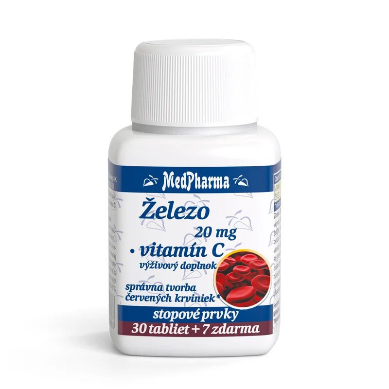 MedPharma ŽELEZO 20MG + Vit. C 1×37 tbl, železo