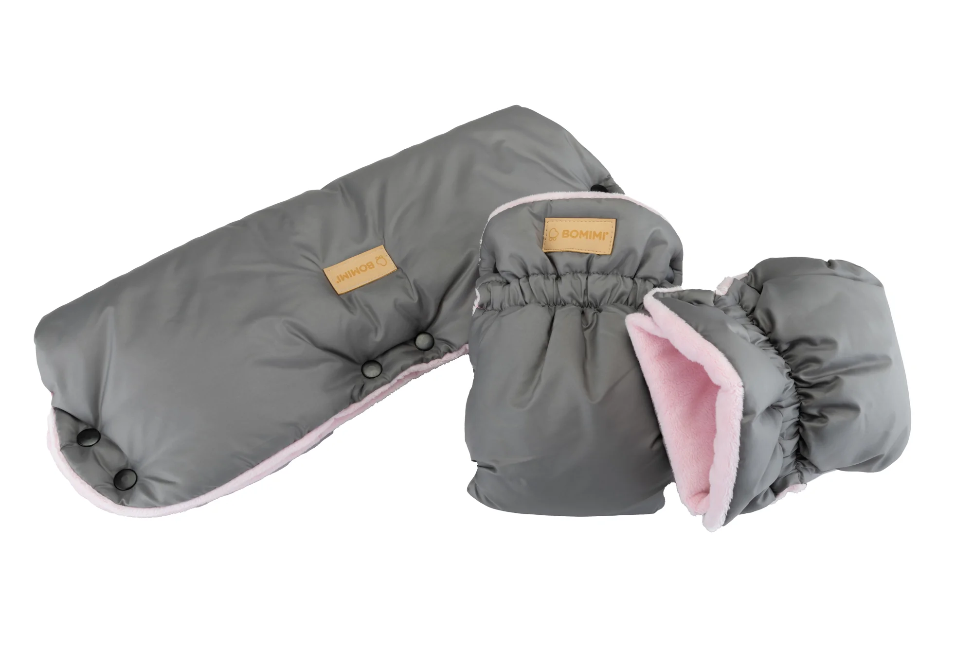 Bomimi FLAF Premium rukavice na kočík, sivo-ružové