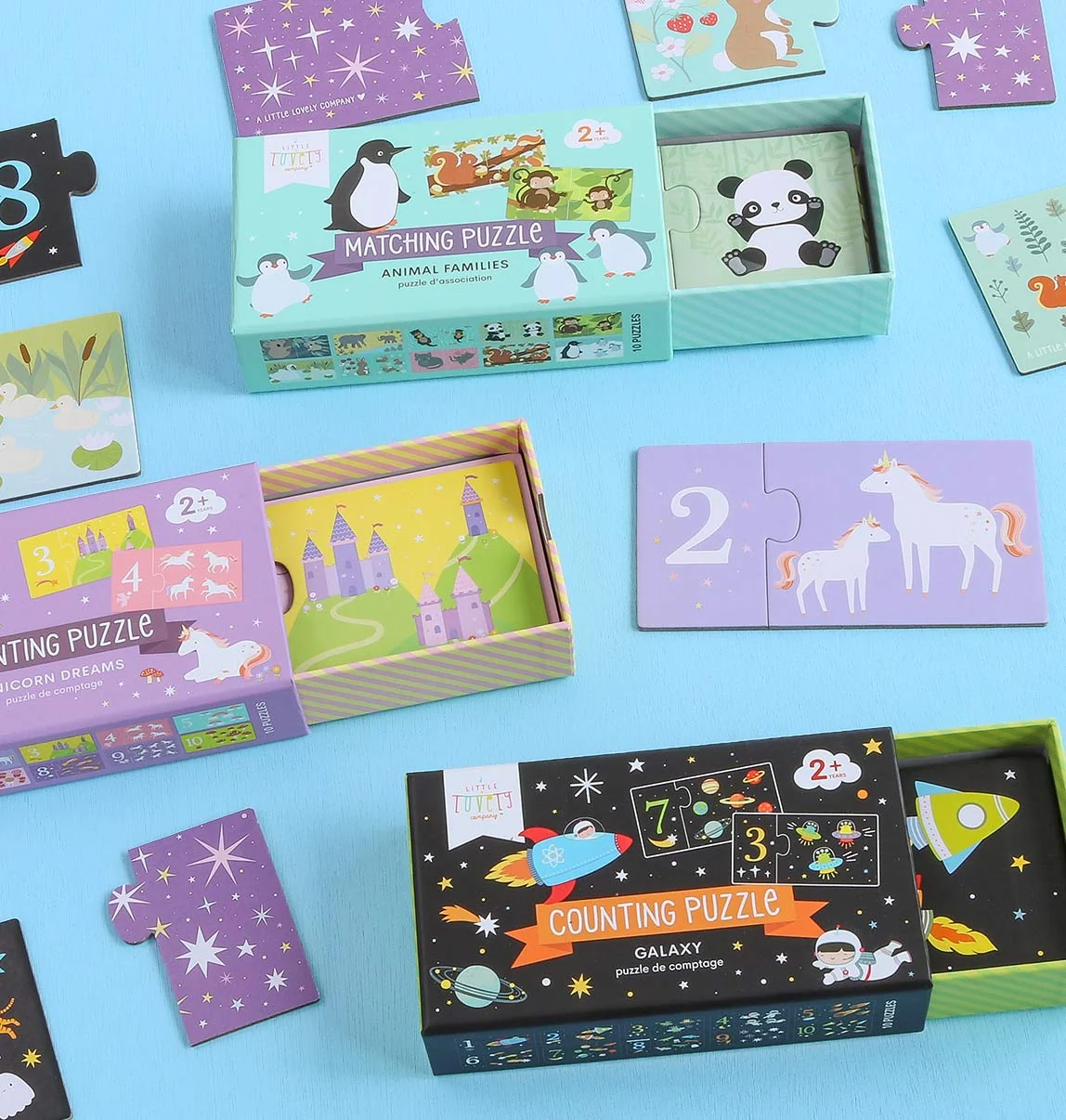 A Little Lovely Company - priradzovacie puzzle - zvieracie rodinky