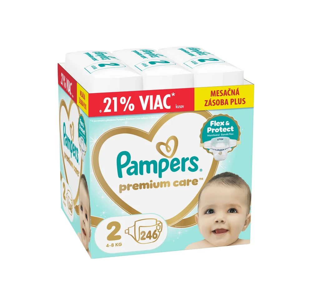 Pampers Premium Care detské plienky veľkosť 2, 4kg-8kg 246 ks