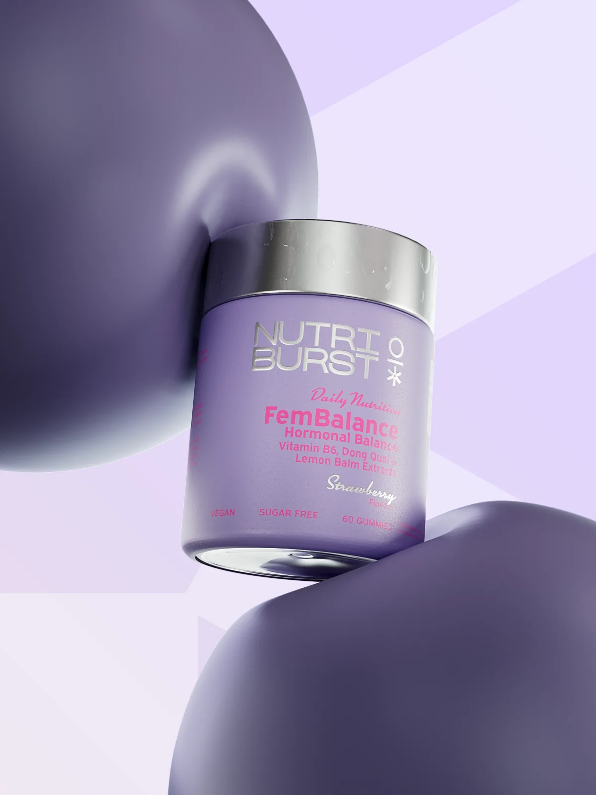 Nutriburst FemBalance gummies pre ženy jahoda 60ks