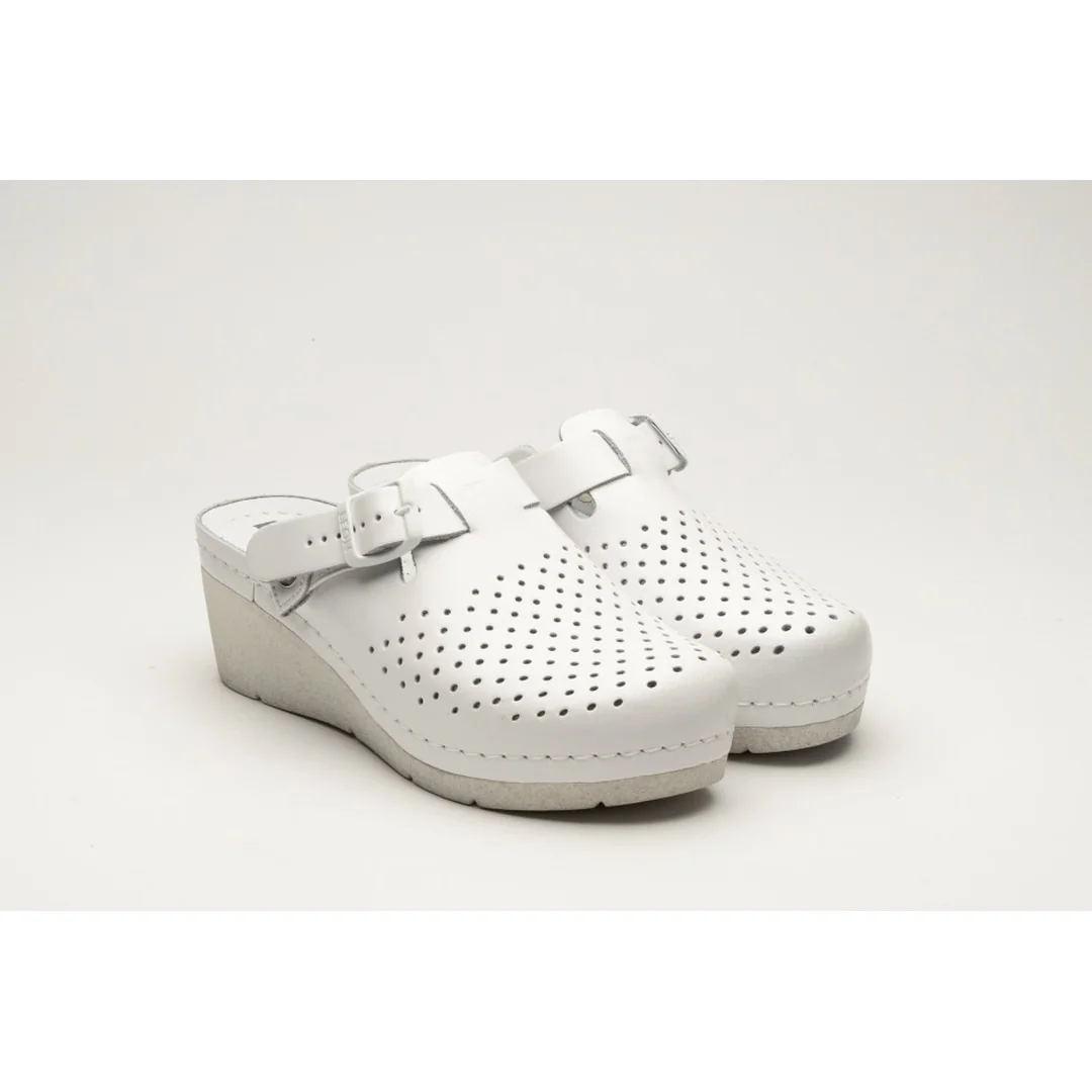Leon 1000 Dámska zdravotná celokožená obuv - Klinový opätok 39 - 25cm, perla, 6,5 cm