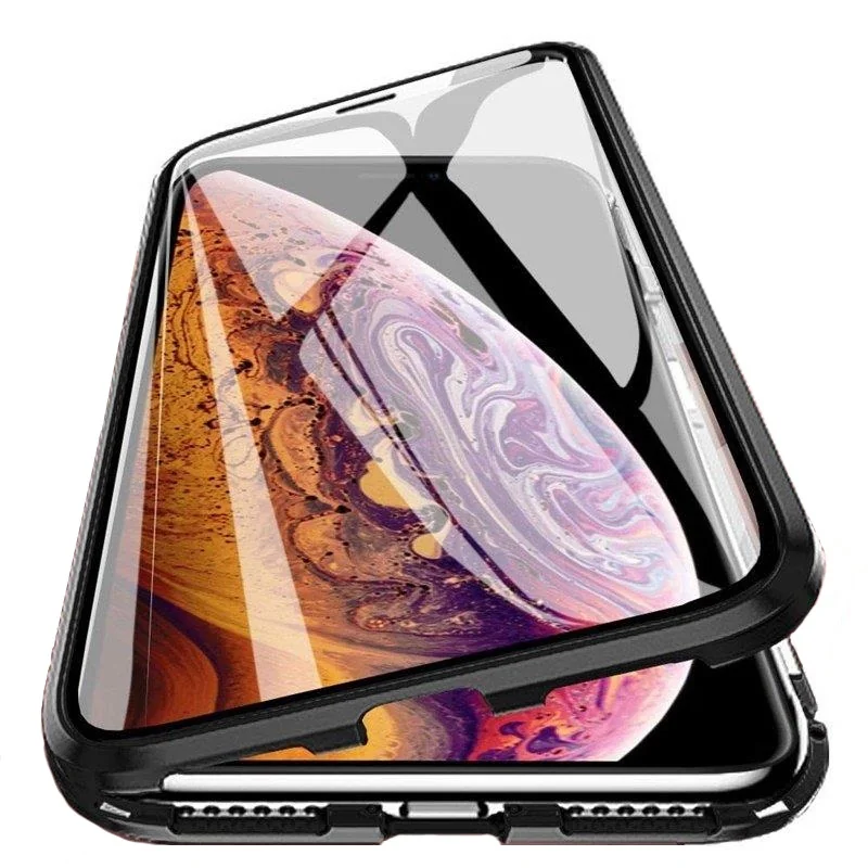 MG Magnetic Full Body Glass magnetické puzdro na Samsung Galaxy S24 Ultra, čierne tra, čierne