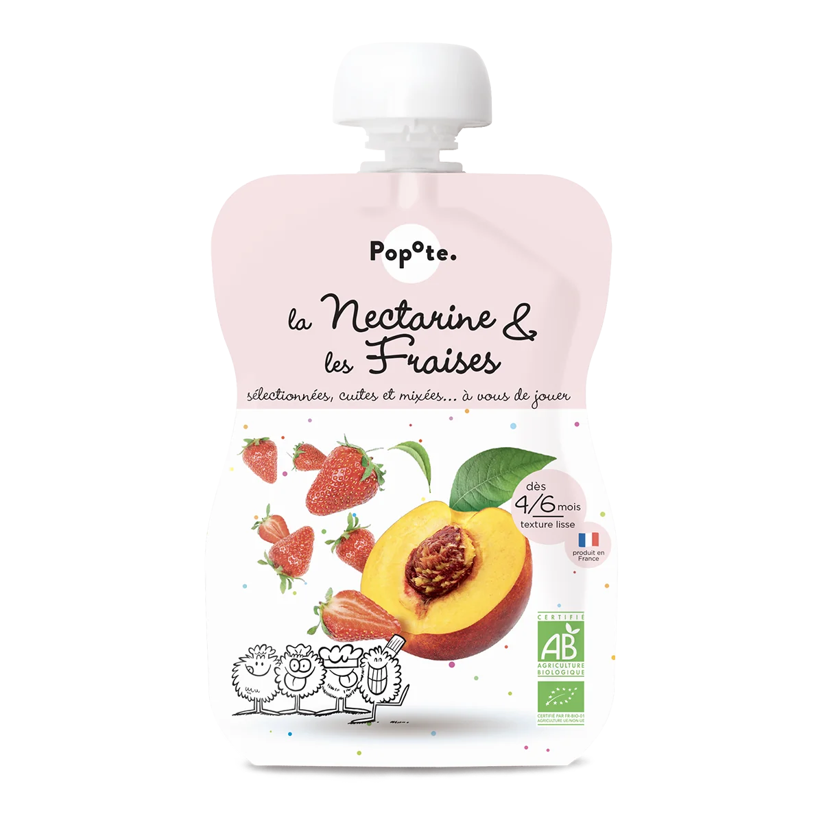 POPOTE kapsička BIO nektárinky s jahodami 120 g