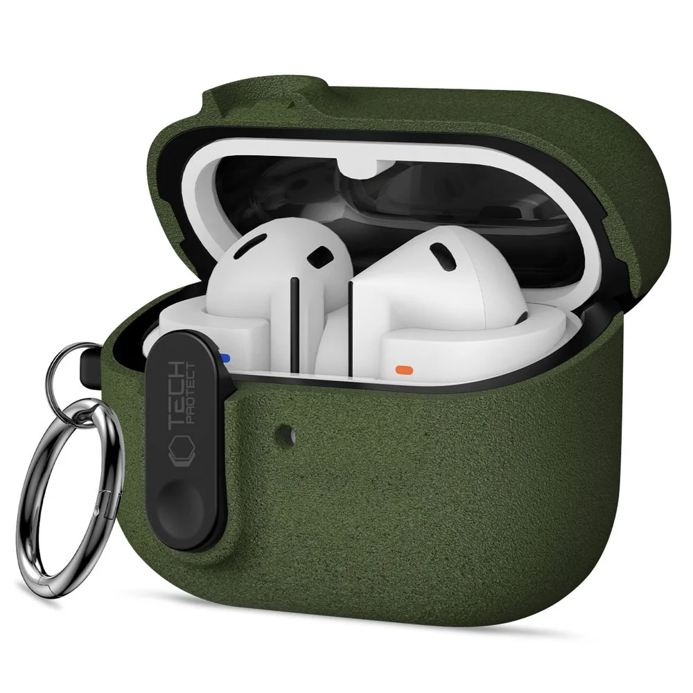 Tech-Protect Slim Hook puzdro na Samsung Galaxy Buds 3 / 3 FE / 3 Pro, zelené zelené