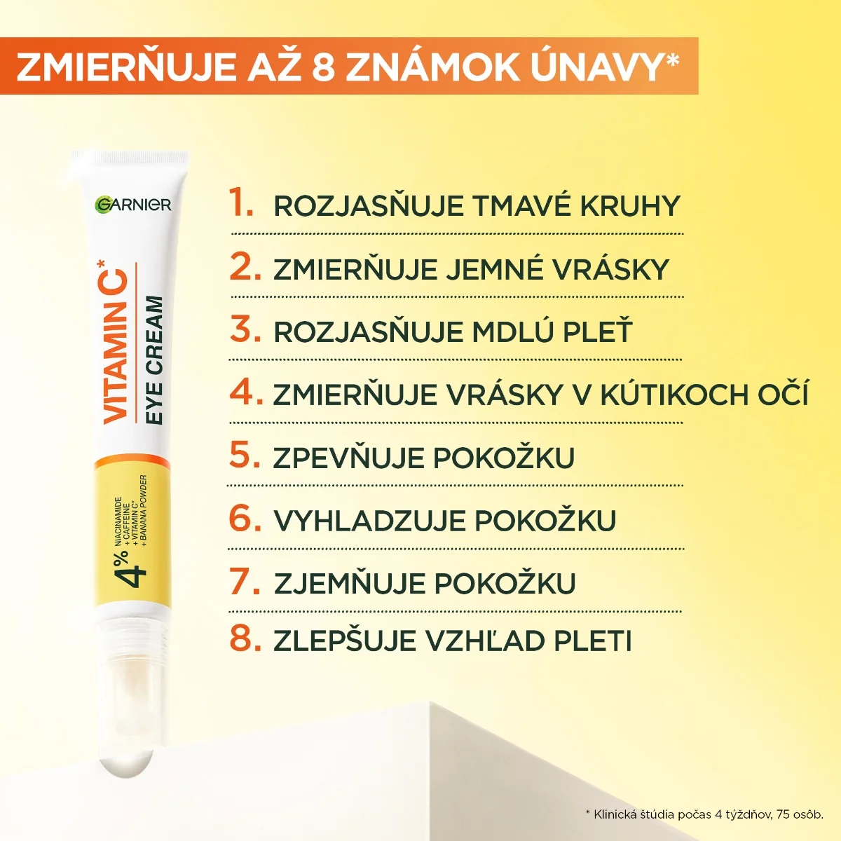 Garnier Skin Naturals Rozjasňujúci očný krém s vitamínom C, 15 ml 1× 15 ml, očný krém s vitamínom C
