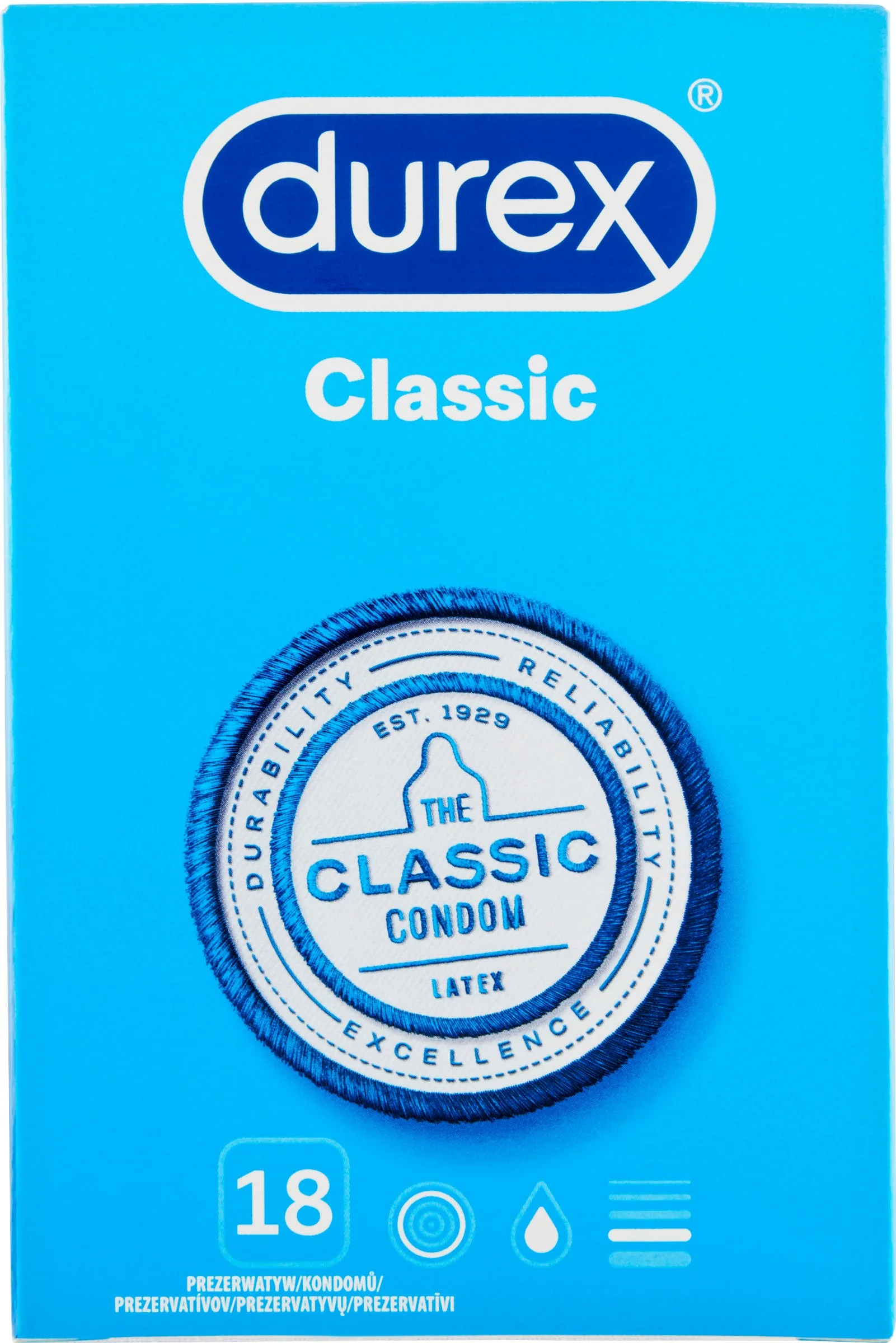 DUREX Classic kondómy 1×18 ks, kondómy
