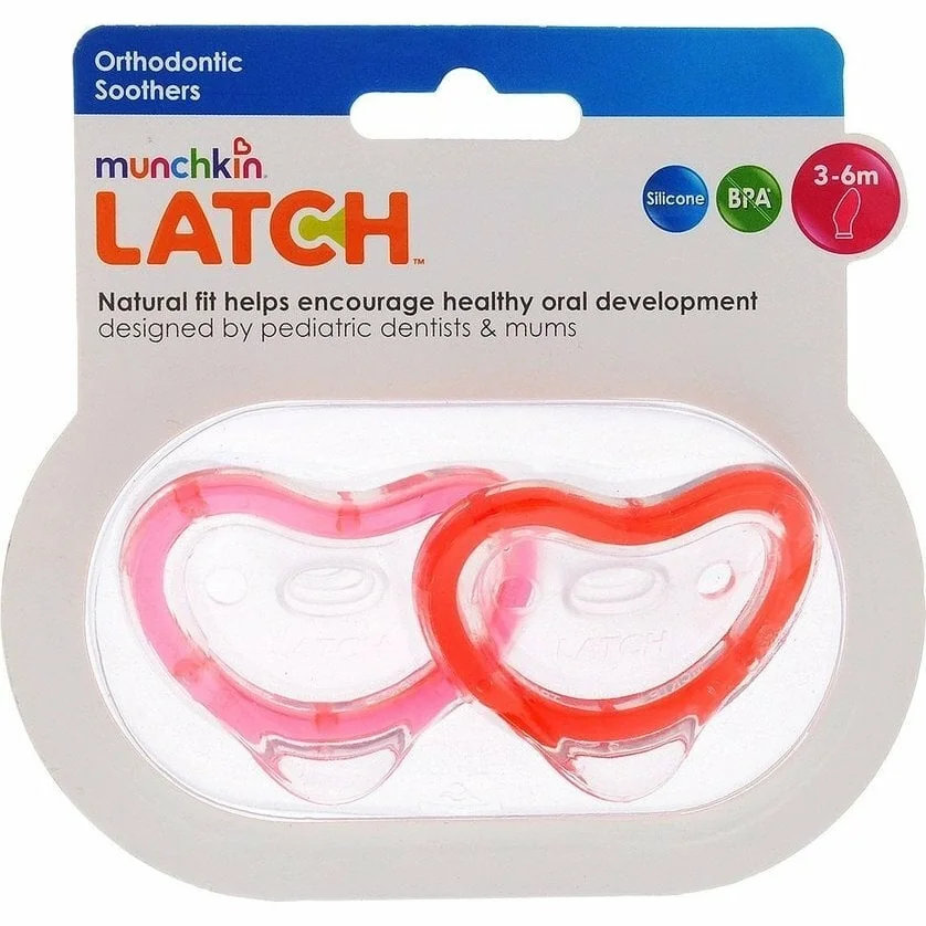 Munchkin Latch silikónové cumlíky 3m+, 2 ks, červená/ružová