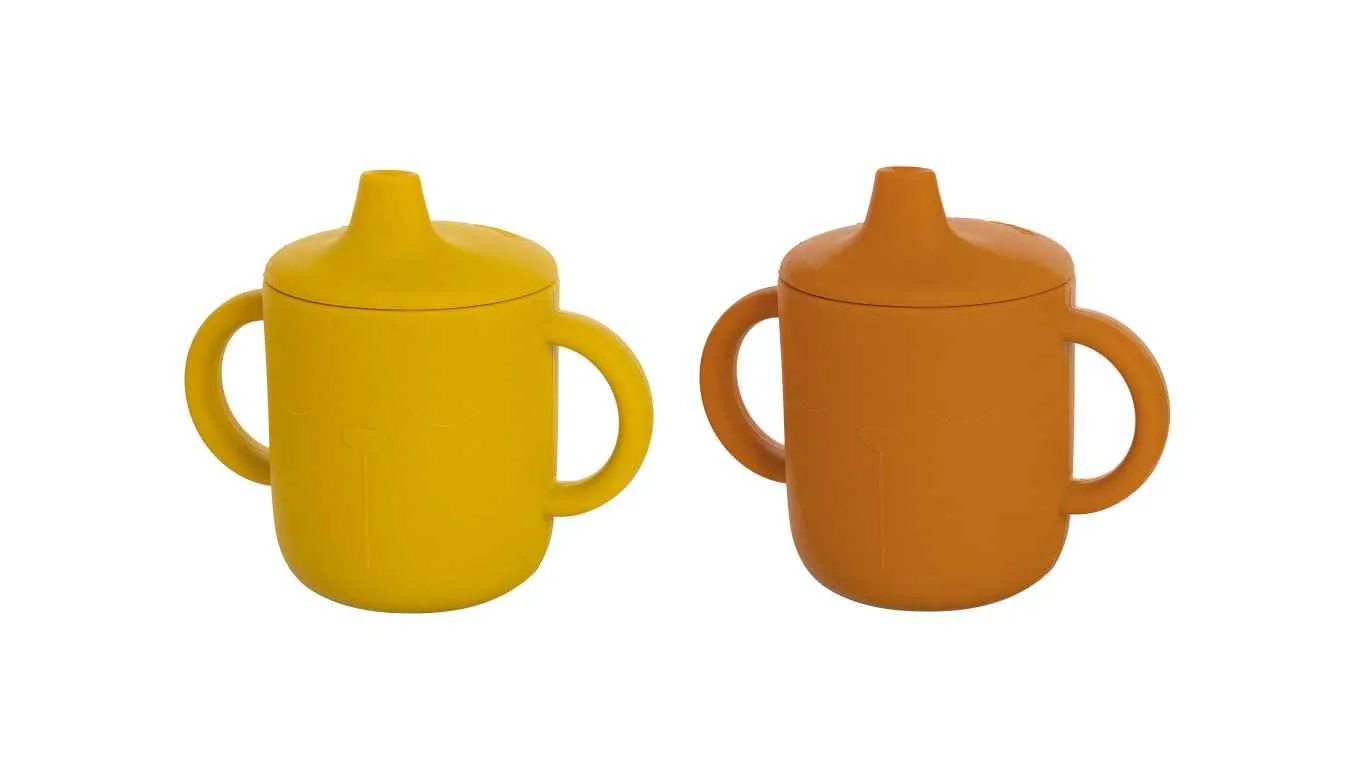 THE COTTON CLOUD Set silikónových pohárikov Lili Cinnamon/ Mustard 1×1 set, silikónové poháriky