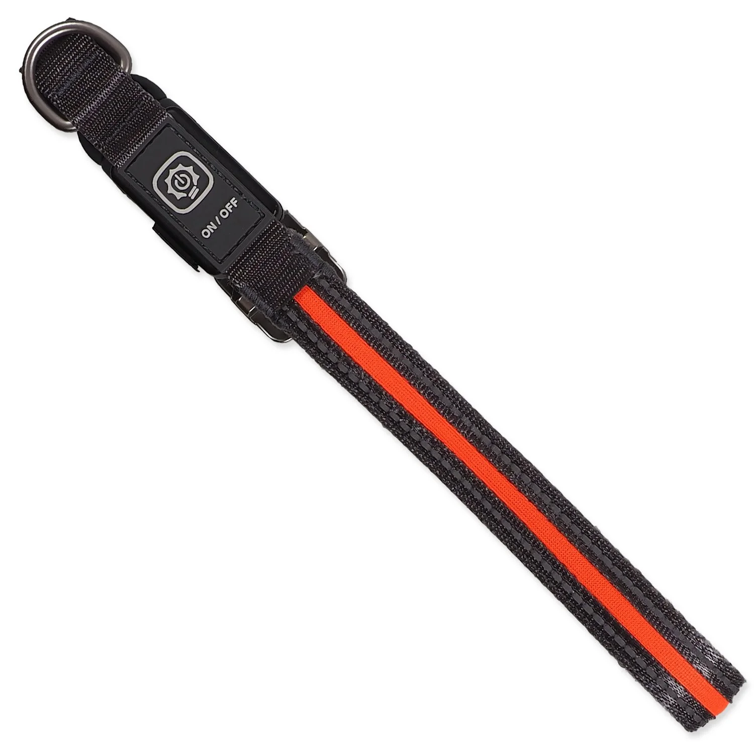 Obojok Dog Fantasy USB LED nylonový svietiaci S-M oranžový 1,9x35-50cm