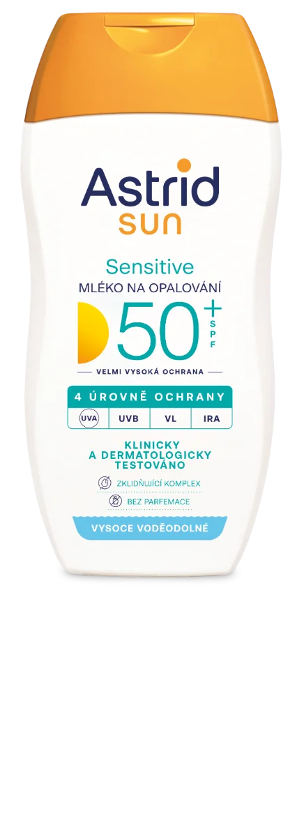 ASTRID SUN SENSITIVE Mlieko na opaľovanie OF 50+ 1x150 ml, mlieko na opaľovanie