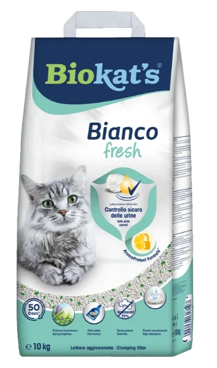 Biokats Podstielka Bianco Fresh Control 1×10 kg, podstielka pre mačky
