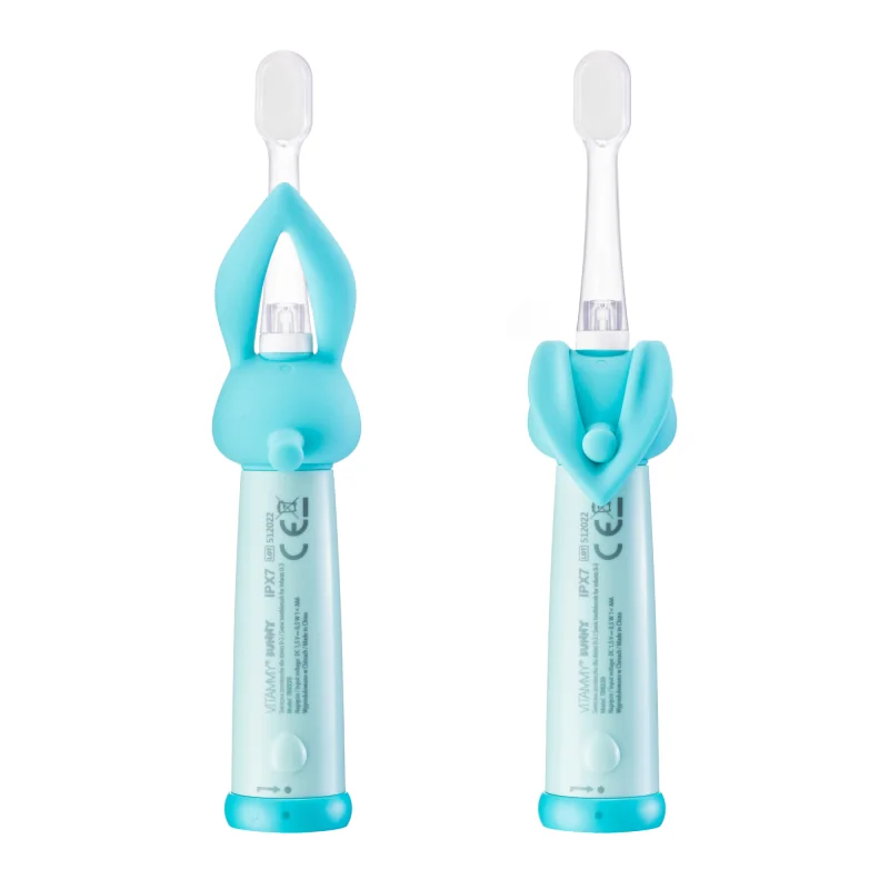 VITAMMY Bunny sonická zubná kefka pre deti s LED, 0–3 roky, blankyt
