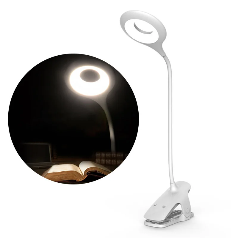 MG Reading LED lampa s klipom + kábel USB-C, biela