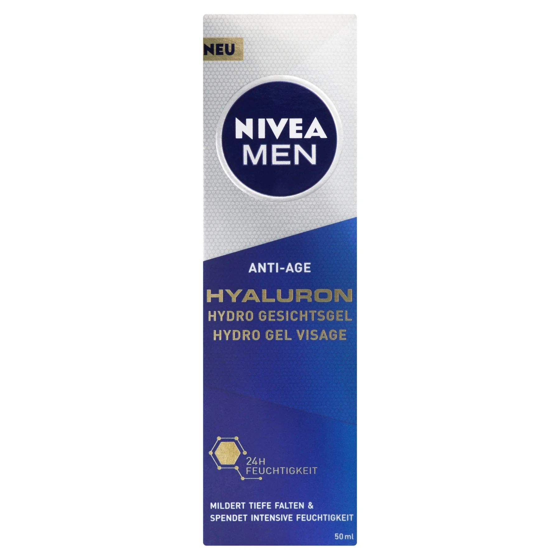 NIVEA Men Pleťový gél Hyaluron Anti-age 1×50 ml, proti starnutiu