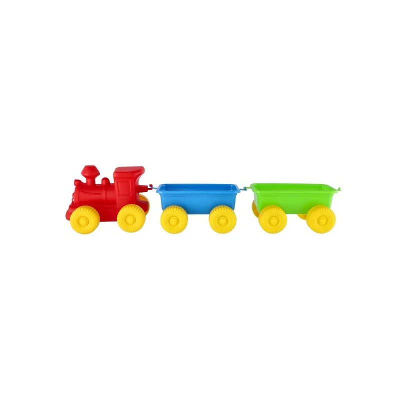 Teddies Vlak + 2 vagóny plast 60 cm v sieťke
