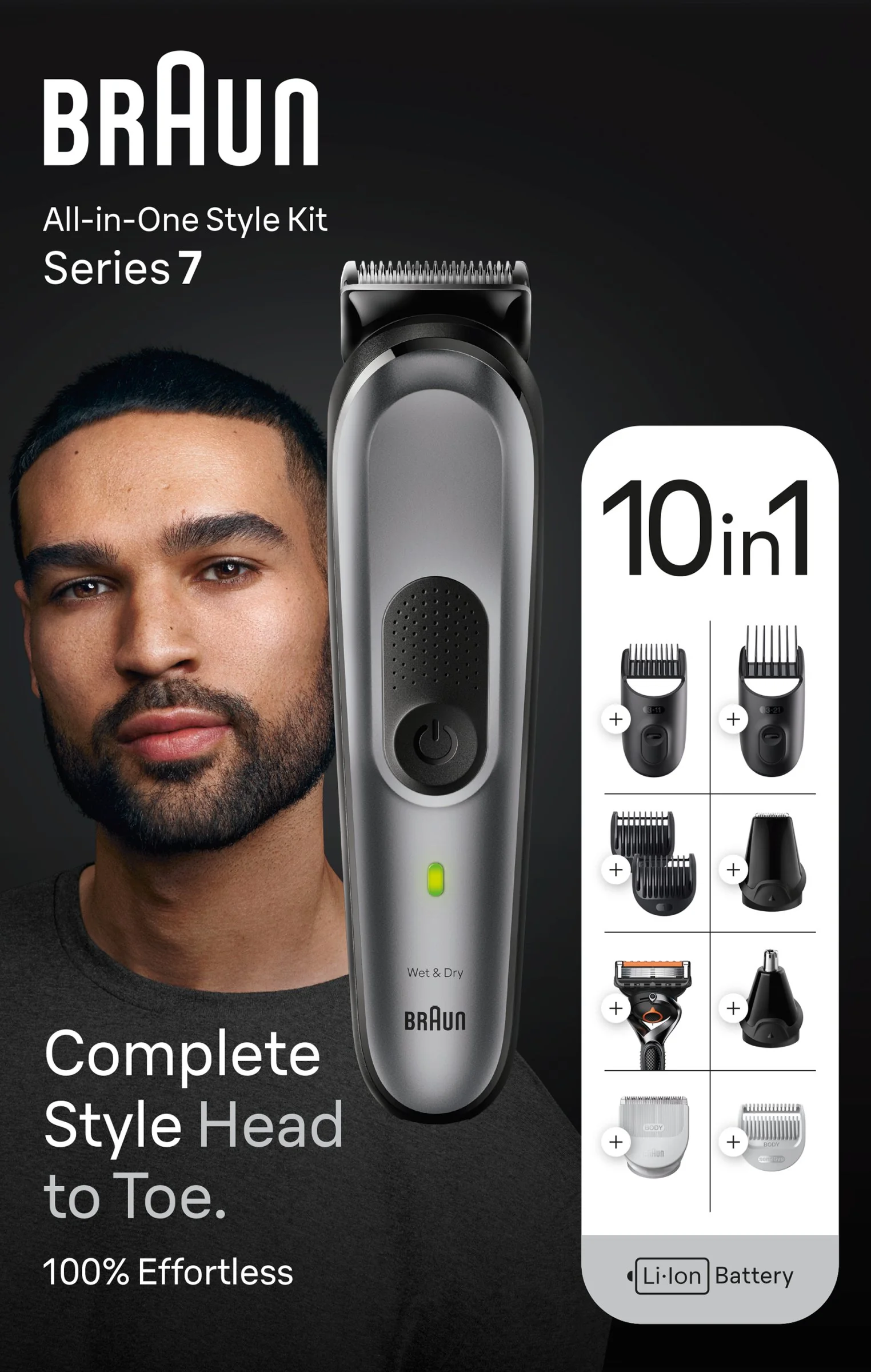 Braun All-In-One Series 7 MGK7420, 10 v 1 Súprava Na Bradu, Vlasy, Pánske Holenie A Mnoho Ďalšieho 1×1 ks, súprava na úpravu brady a vlasov