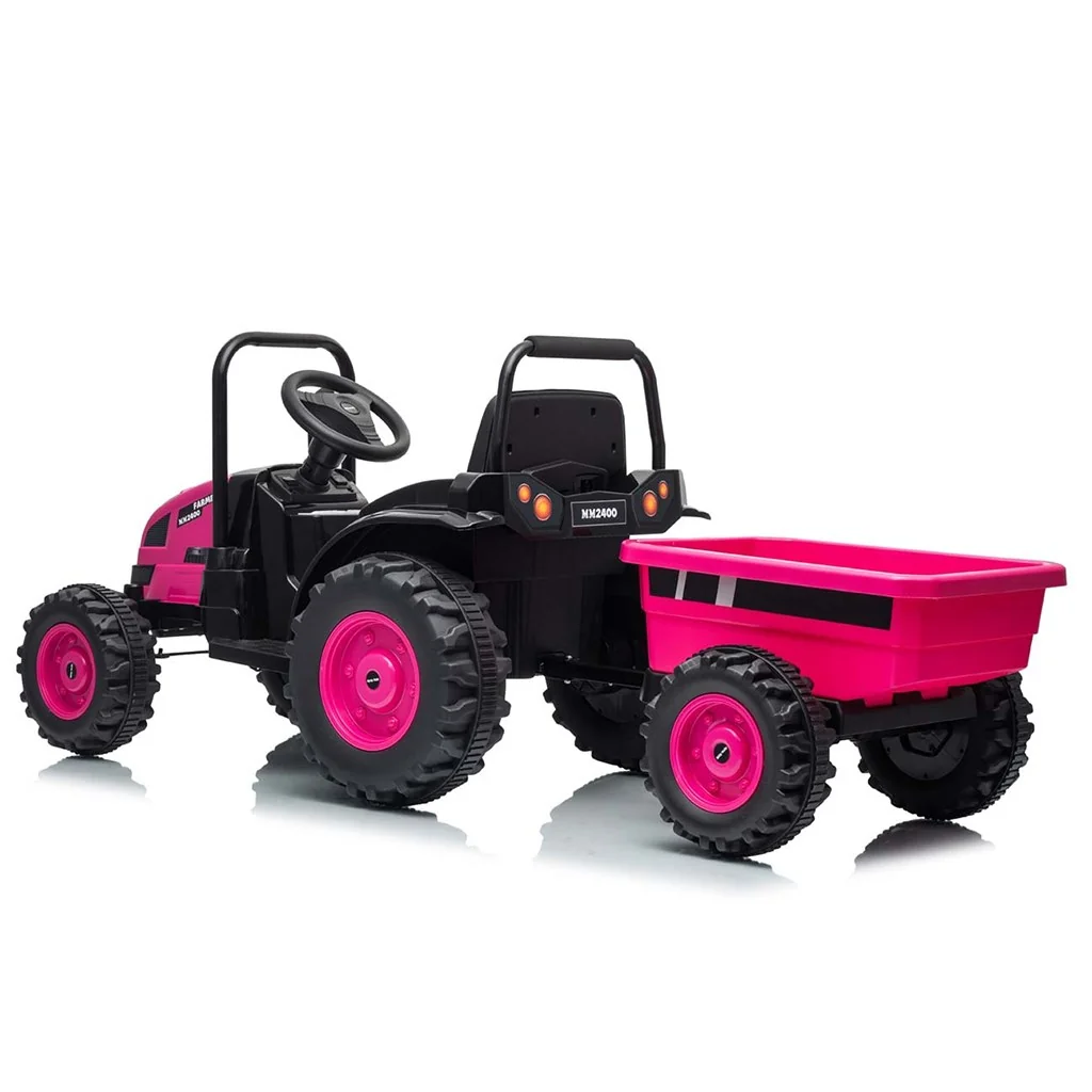 Elektrický traktor s prívesom Milly Mally Farmer ružová , 20C59512