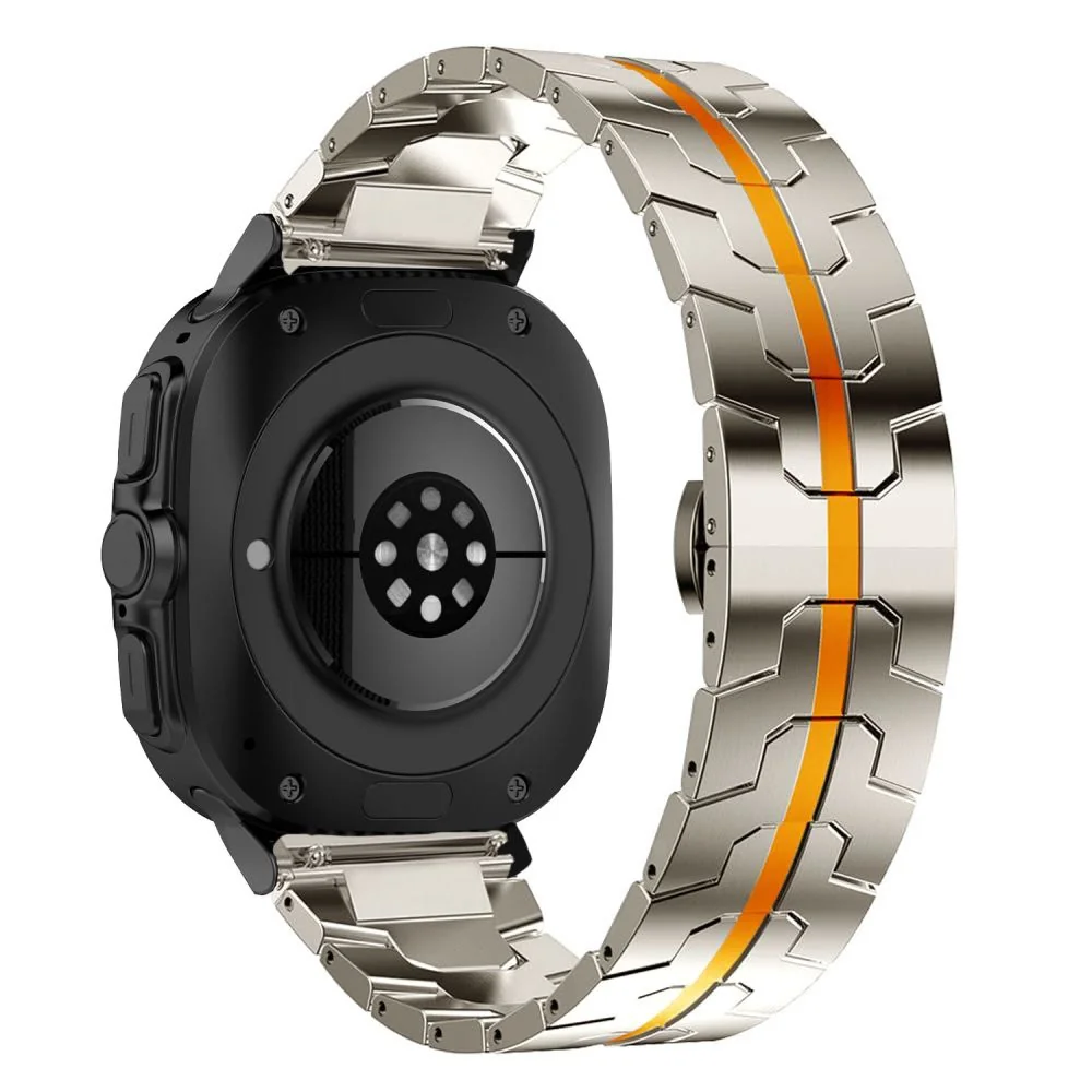 Tech-Protect Stainless Line remienok na Samsung Galaxy Watch Ultra 47mm, titanium/orange m, titanium/orange