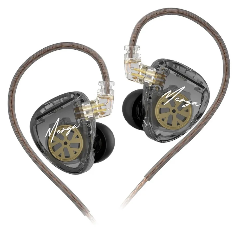 KZ Merga OFC dynamické HiFi slúchadlá do uší, čierne