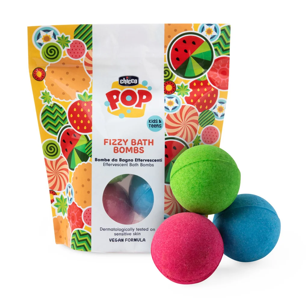 CHICCO Šumivé kúpeľové bomby POP pre deti a teenagerov 1x3 ks