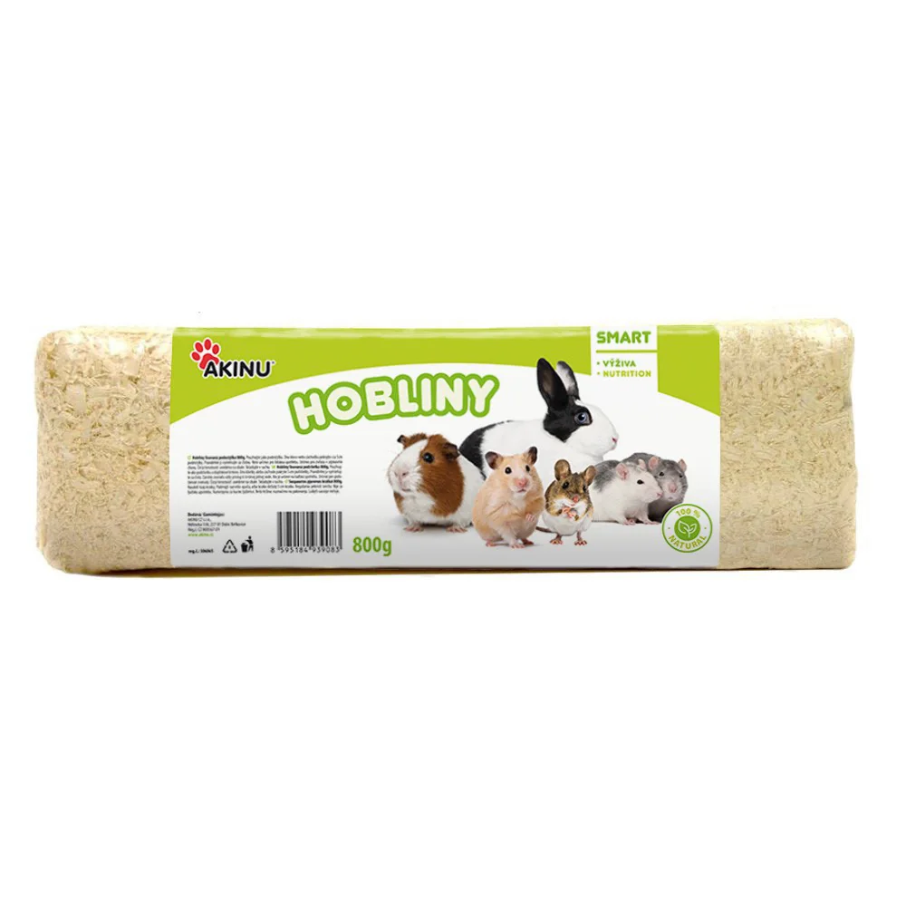Akinu Lisovaná hoblinová podstielka pre malé/veľké hlodavce a králiky 5 x 800 g