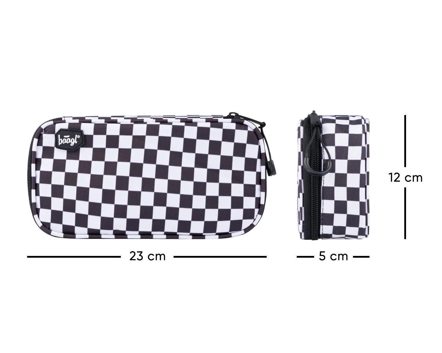 Baagl Školský peračník etui Skate Ska čierno-biely čierny, s priehradkou