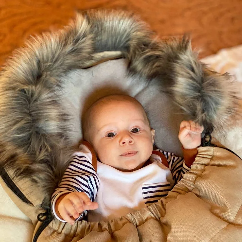 Detsky fusak NEW BABY s kožušinou bežový , 20C40298