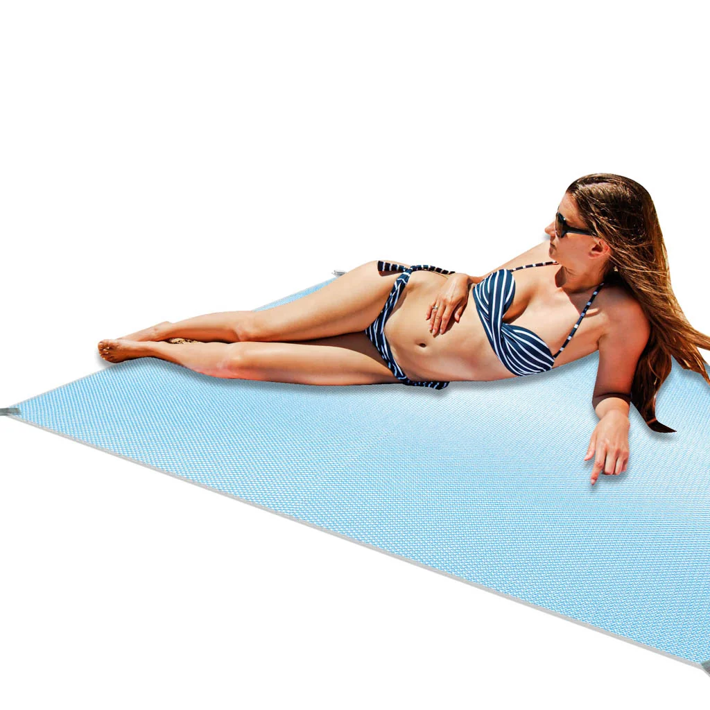 Plážová podložka sand‑free XXL 200×200 cm – modrá