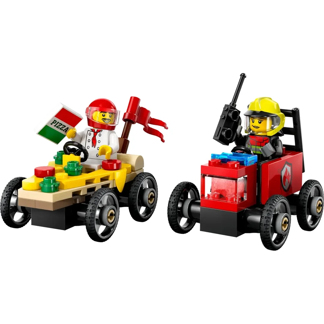 LEGO® City 60458 Pretekársky balíček: Rozvoz pizzy vs. hasičské auto