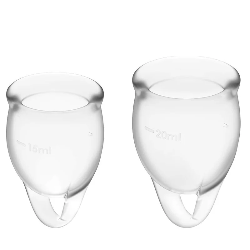 SATISFYER Menstruačné kalíšky Feel confident 2ks Transparentné 1ks/15ml + 1ks/20ml menstruačné kalíšky