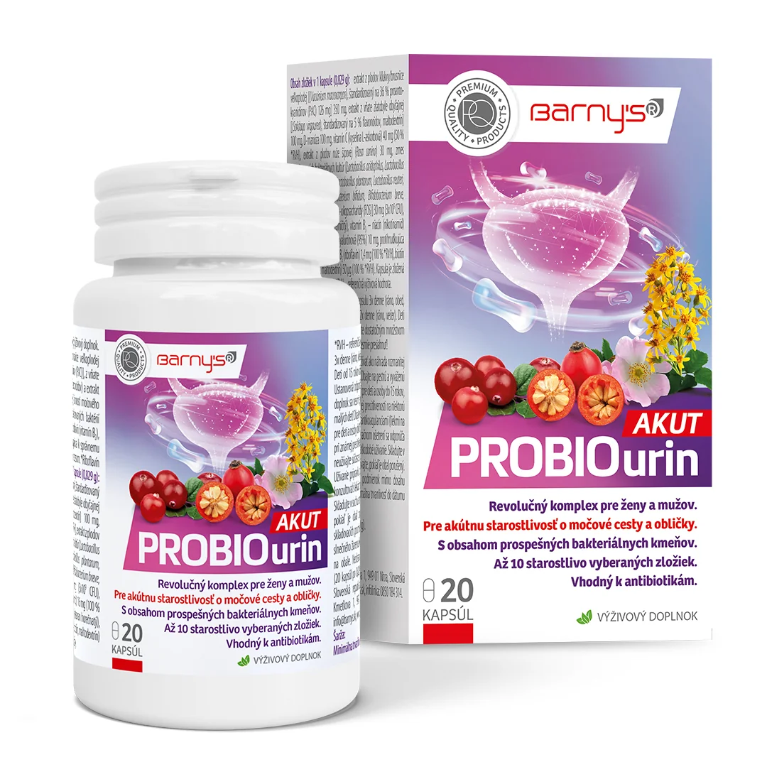 Barny’s® PROBIOurin AKUT 1×20 cps, revolučné riešenie na akútne volanie dolných močových ciest a obličiek