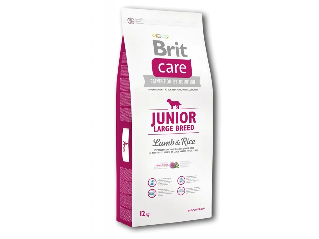 Brit Care dog junior large breed lamb&rice 1×12 kg, psie granule