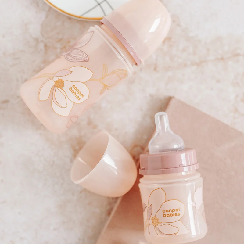 Canpol babies Antikoliková fľaša EasyStart GOLD 120ml ružová 1×1ks, antkoliková fľaša