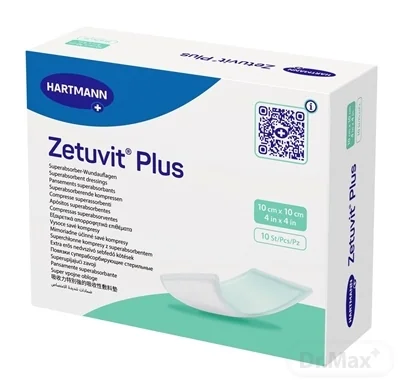 ZETUVIT Plus kompres nasiakavý sterilný (10x10 cm) 1x10 ks