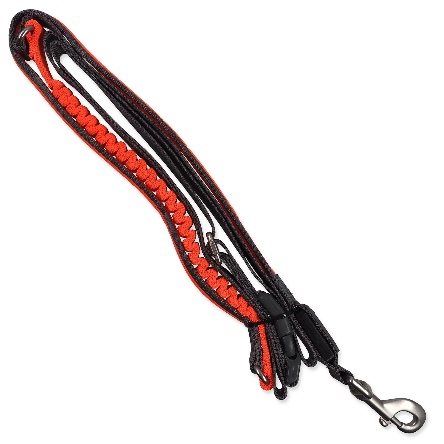 Vodítko Dog Fantasy USB LED nylonové bežecké oranžové 2,5x180-250cm